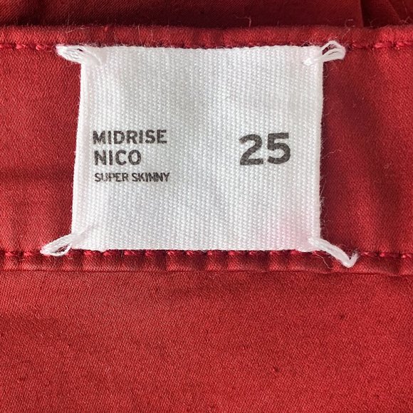 Hudson Nico Mid-Rise Super Skinny Ankle Jeans in Oxblood Wax Red - Picture 10 of 12